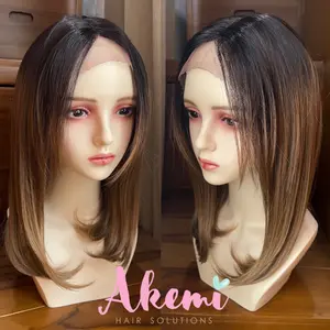 [AKEMI HAIR] - LACE FRONT WIG AKEMI - JENNIE 40cm Rambut Palsu Wanita Dewasa Gaya Korea Medium Lurus Black Coklat Pirang Blonde Marcellashairclip