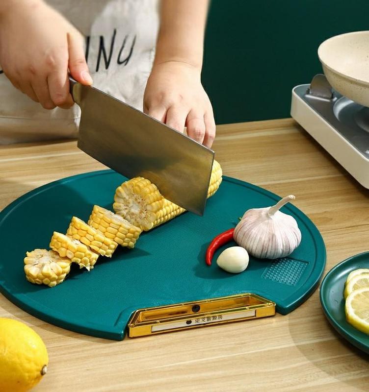 TALENAN BULAT 2IN1 ANTI JAMUR ANTI SLIP CUTTING BOARD PREMIUM 1