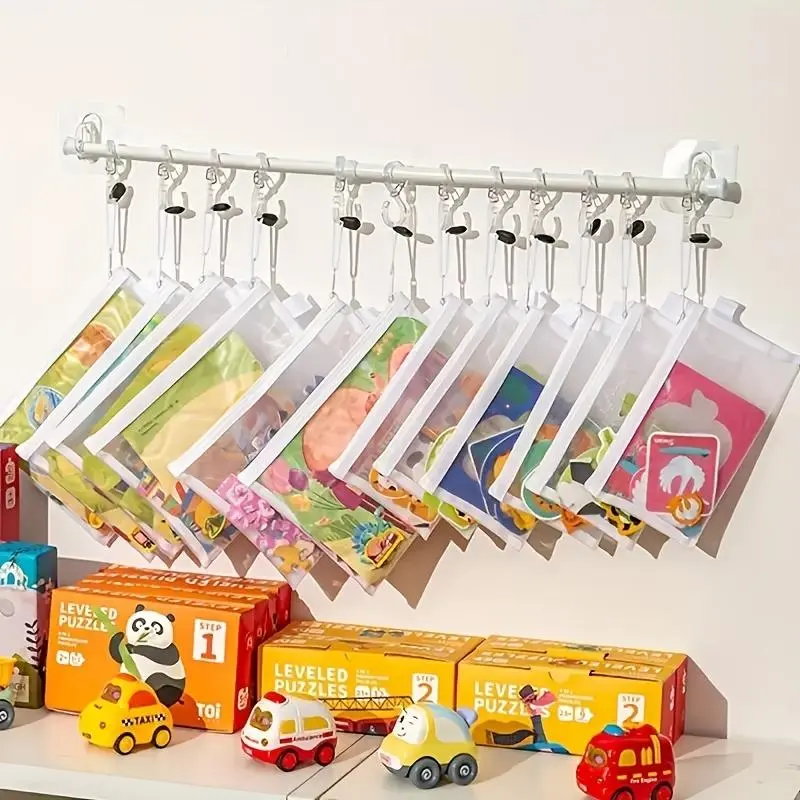 Clear Zipper Storage Bag, 3pcs/set Transparent Mesh Drawer Organizers Bag, Office Stationery & Supplies 7