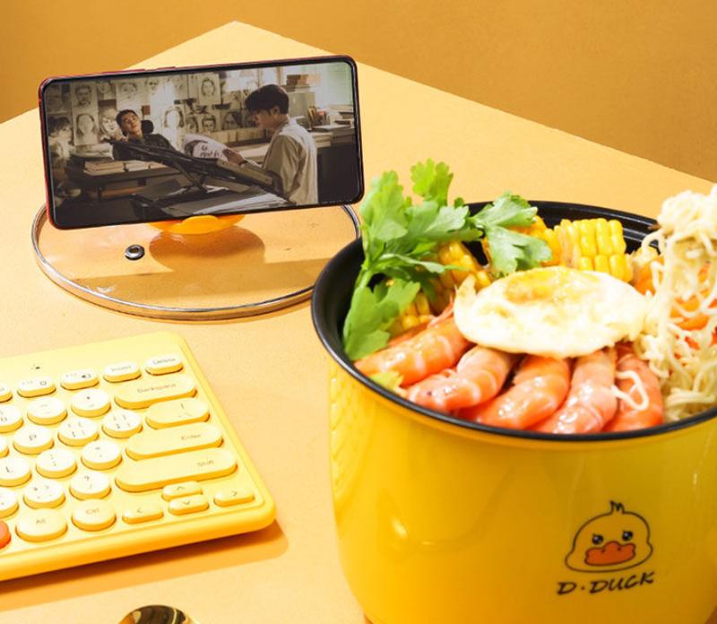 Nồi Lẩu Điện Mini VỊT VÀNG Đa Năng Nấu Cơm Lẩu Cháo Chiên Xào Đa Năng, Dung Tích 1.8L hàng chuẩn 3