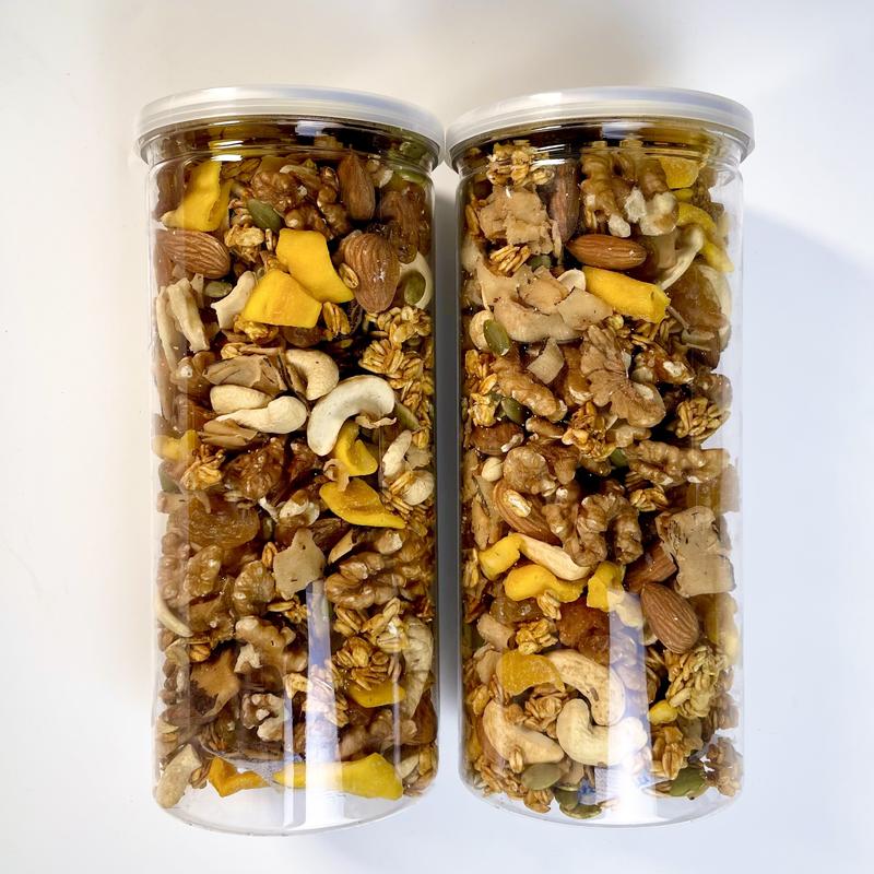 Granola ngũ cốc siêu hạt ăn sáng, eat clean, healthy food hộp 500g Hạt Ngũ Cốc Thức Ăn