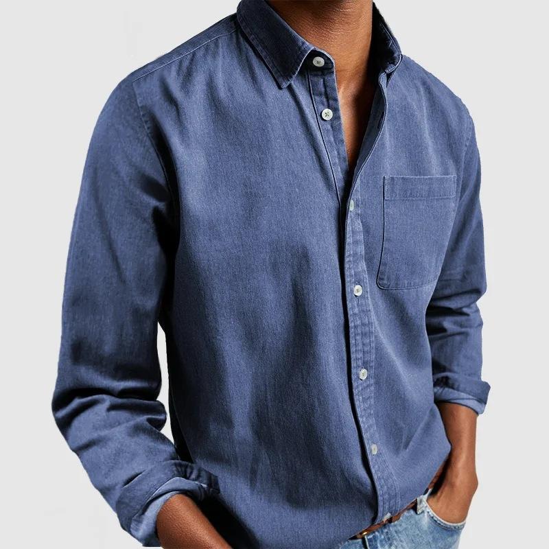 Product Introduction of 2024 Simple Men's Shirt New Long Sleeve Lapel Men's Shirt, Cashmere Material Skin-Friendly 6