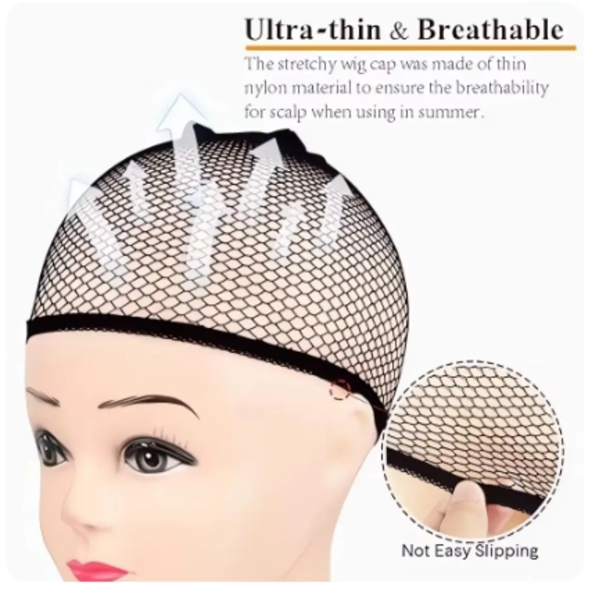 Jaring Rambut untuk Rambut Palsu, Hitam, Tenunan Jaring, Jaring Rambut Rambut Palsu, Sesuai untuk Membuat Penutup, Kualiti Baik, Jaring Rambut Palsu Tenunan
