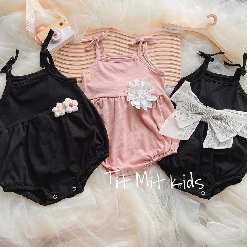 Body suit hai dây gắn nơ style Hàn cho bé: 5-7kg.7-9kg.9-11kg.11-13kg