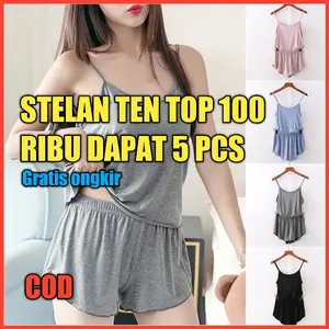 100 ribu dapat 5 PCS stelan Tenk top stelan piyama wanita model Tenk top