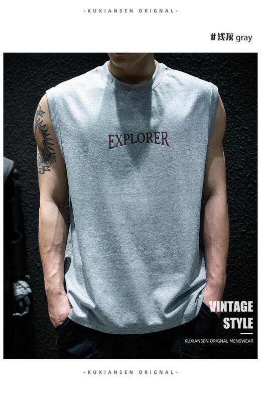 Product Introduction of Summer Sleeveless T-Shirt Vest For Men, Loose And Trendy Brand Ins, Large Size, Camisole, Half Sleeved, American Sports Short Sleeved T-Shirt 18