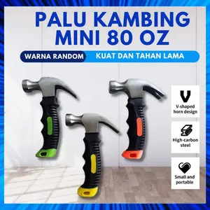 Palu Kambing Mini 8 oz/ Alat Perkakas Palu Mini/ PALU KAMBING MINI GAGANG FIBER/KARET