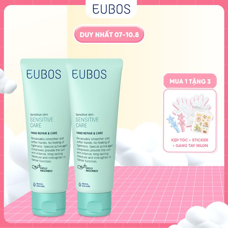 Combo 2 Kem Dưỡng Da Tay EUBOS Giúp Mềm Mịn, Dưỡng Ẩm Chuyên Sâu 24h An Toàn Cho Da Nhạy Cảm 75ml