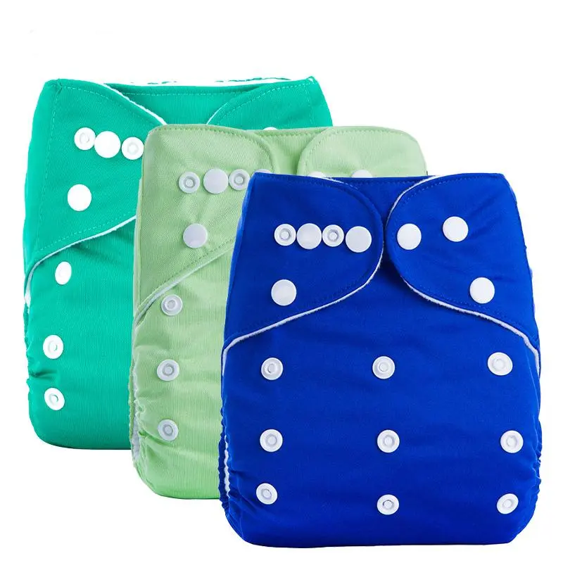 Washable Reusable Baby Diaper, 3 Counts/set Adjustable Waist Snap Button Cloth Diapers, Breathable Baby Nappy, Baby Care & Health Supplies 5