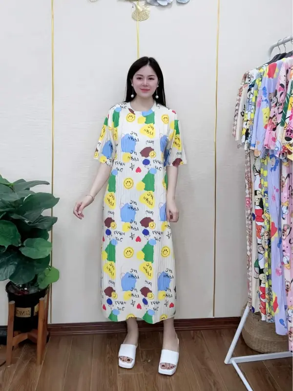 Đầm Suông Vải Xốp Nhật Nhiều Hình Dễ Thương Co Giãn Thoáng Mát Thoải Mái (FreeSize 50-80Kg) 6