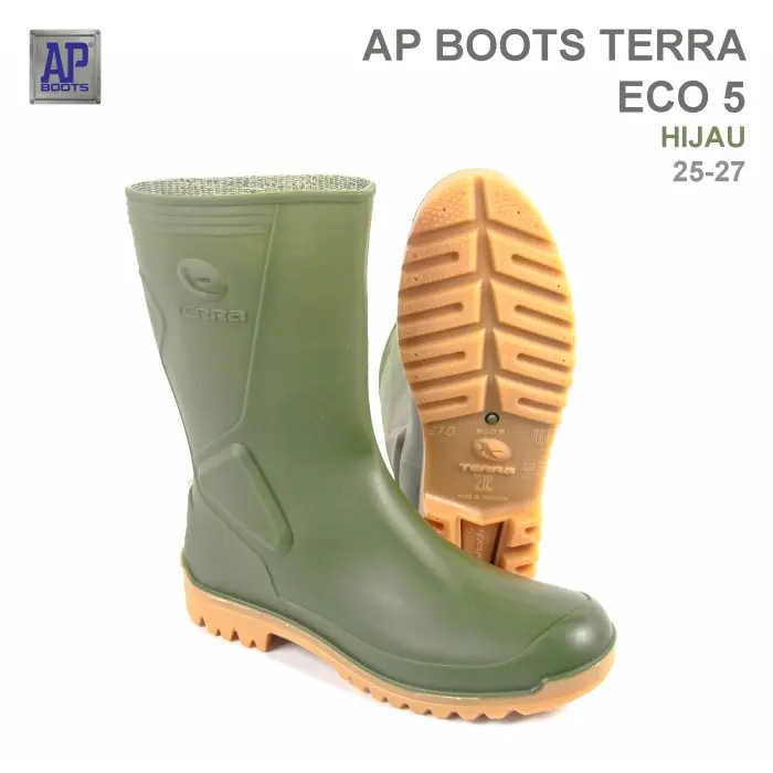 AP Boots Terra ECO 5 Pendek Hijau Size 37-42  / Sepatu Boots Karet Pendek merk AP Boots / Sepatu Boots AP Terlaris / Sepatu Boots AP Termurah / Sepatu Boots Kerja