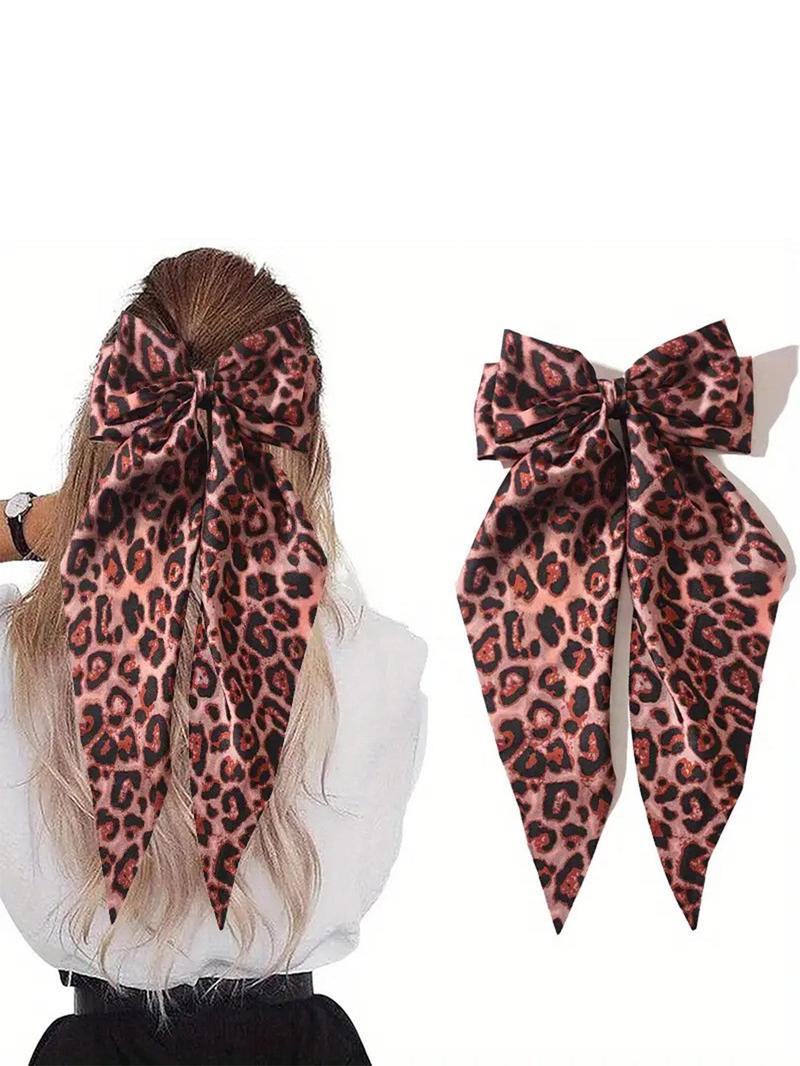 Product Introduction of Leopard Print Big Bowknot Decor Hair Clip, Elegant Hair Accessories for Women & Girls, Minimalist Headwear Suitable for Thick Hair 16