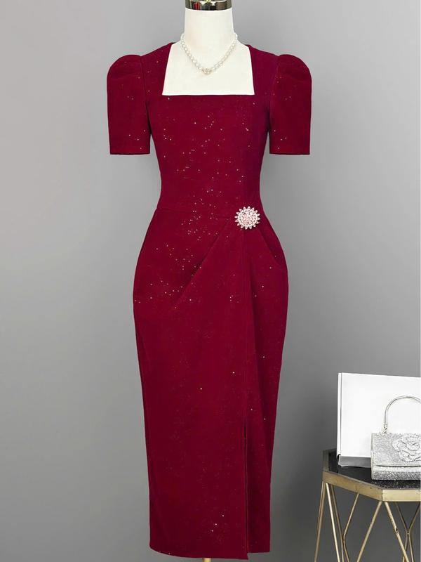 [MIỄN SHIP] MDU4571 Váy Nhung Tuyết Cao Cấp - Sắc Đỏ Kiêu Sa Và Mềm Mại Dành Cho Nữ Women Dress 6