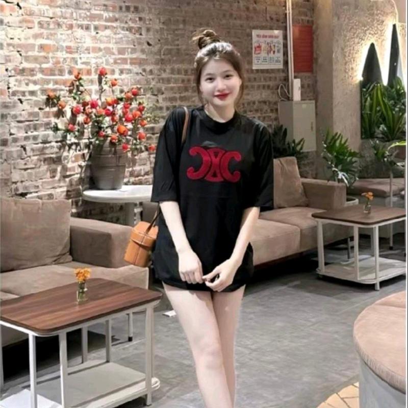 Áo phông nam nữ fresize đen in hoạ tiết hoạt hình cổ tròn ngắn tay - Top, Voi 1