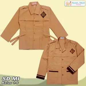Baju Seragam Pramuka SD Siaga Lengan Panjang Anak Perempuan Seragam Sekolah Anak SD Baju Pramuka Panjang Cewek Bahan Katun Oxford