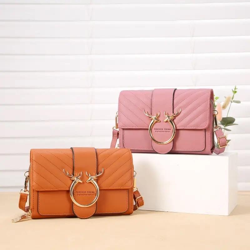 Dompet Tas Selempang Wanita Fashion Dompet Hp Dan Uang Simple Minimalis Elegan Luxury Kulit PU 6