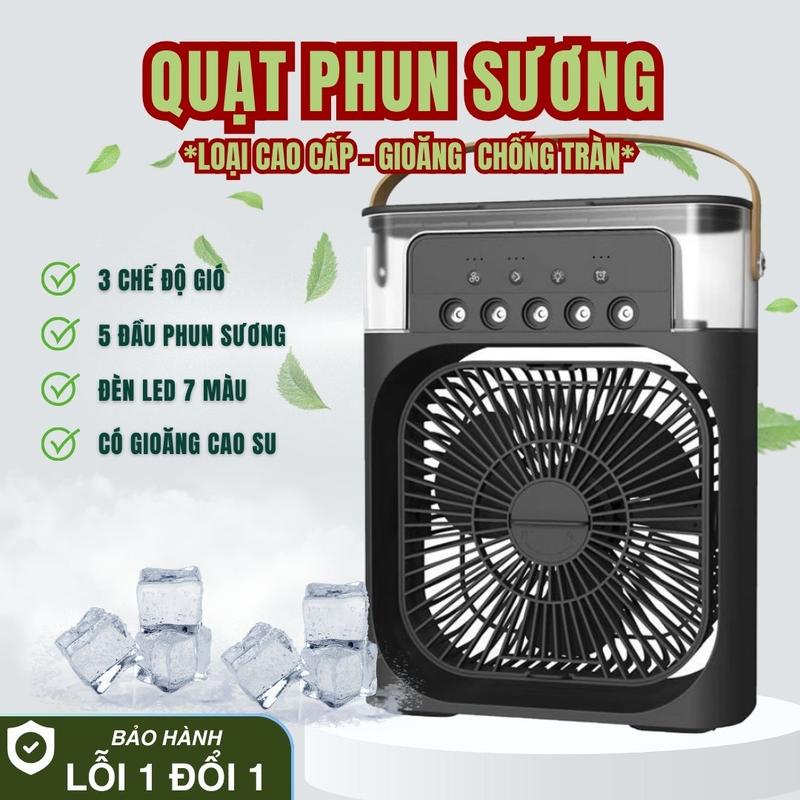 Quạt Phun Sương Q10 Mini Làm Mát 600Ml Có Chế Độ Hẹn Giờ , Quạt Điều Hoà Thông Minh Tích Hợp Đèn Led