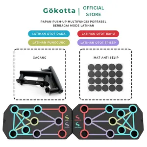 GOKOTTA Alat Push Up Board Anti Slip Portable Simple | Alat Fitness Papan Push Up | Push up Stand Gym Fitness Handle Alat Bantu Push Up