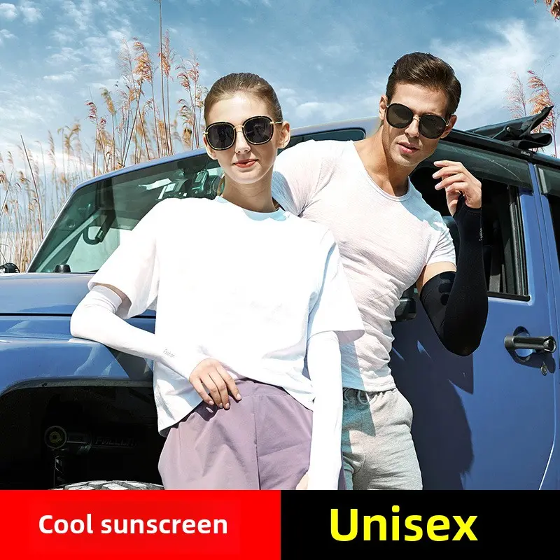Viscose Fiber Sun-Protection Oversleeves Men and Women Summer Cycling Cool Sleeves Outdoor Sports Arm Sleeve Sunshade Breathable HB