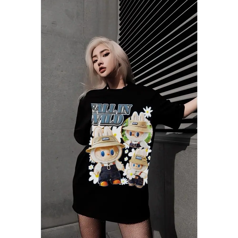 Áo thun LABUBU cotton 2 chiều cao cấp in 2 mặt hot trend 2024 Nữ Top