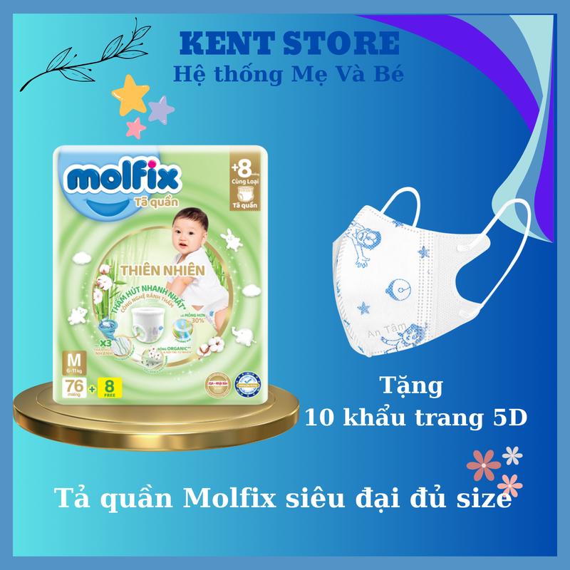 ( Kèm quà) Bỉm quần molfix đủ size cho bé size S, M,L, Xl, xxl cộng miếng