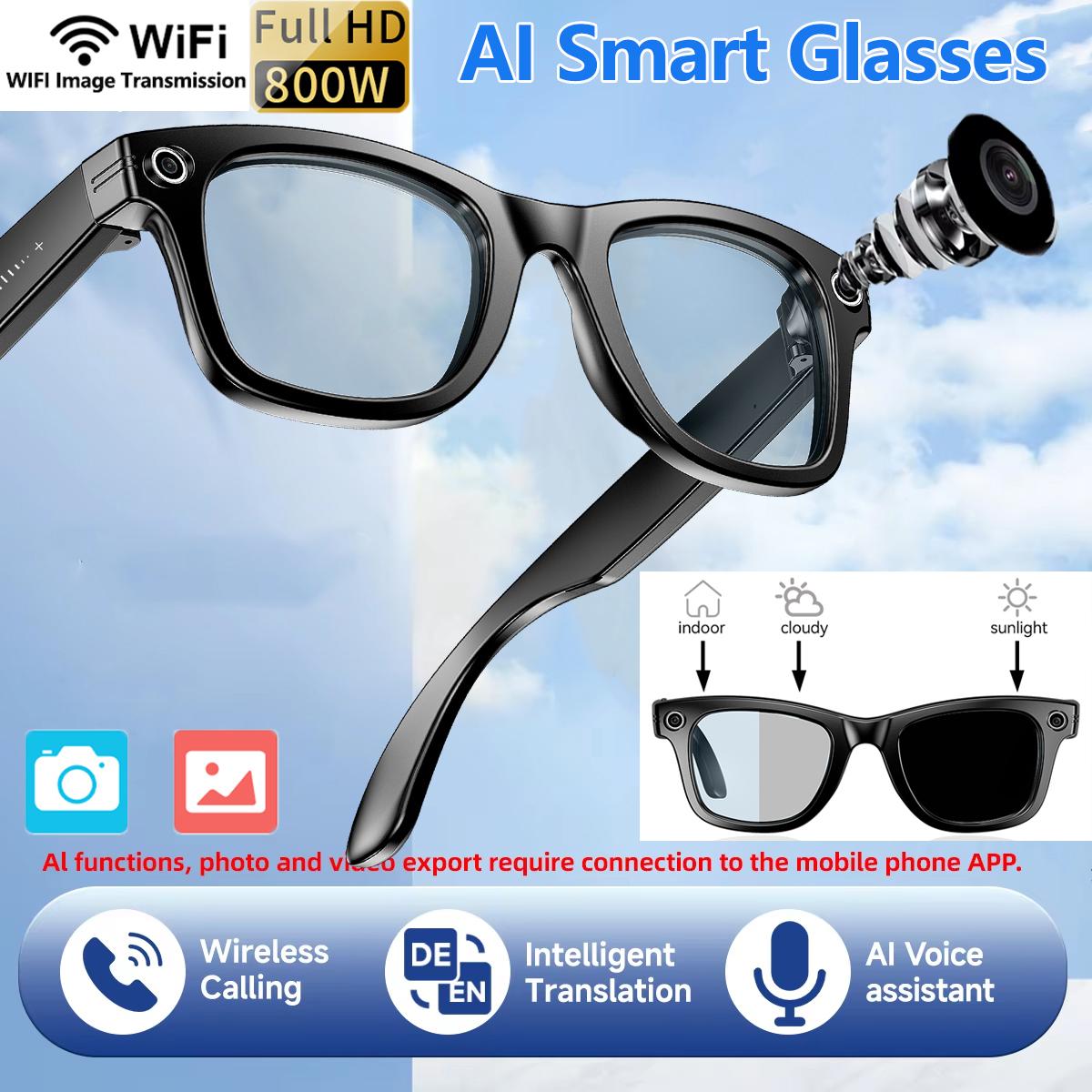 2025 New Upgrade Smart Glasses With Camera Video Recording AI Photo Recognition Bluetooth Call Translation Voice Sunglasses Men - Image 5