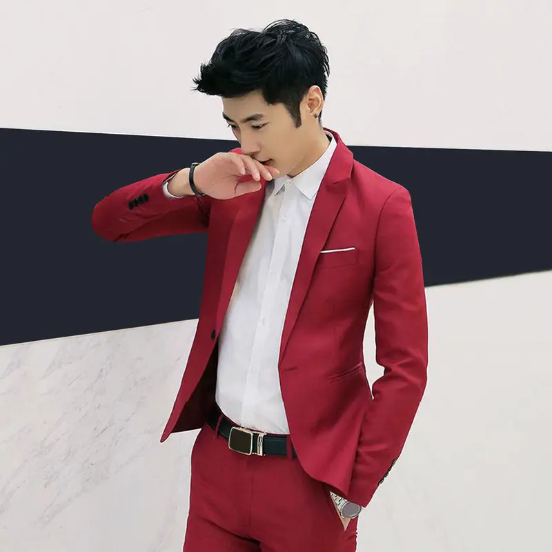 Áo Khoác Vest Nam, Dáng Ôm, Màu Trơn Áo Blazer Công Sở, Nút Đơn, Có Túi, Thích Hợp Cho Đám Cưới, Công Sở, Tiệc Tối, Juanrry 5
