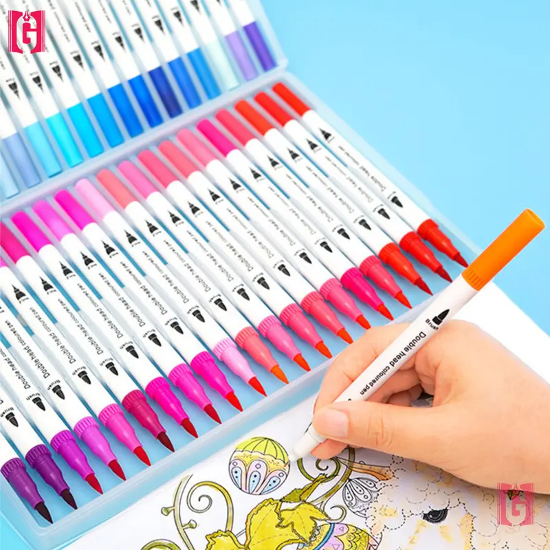 Bút Brush, Bút Đánh Dấu Hai Đầu, Bút Viết Tiêu Đề Fineliner Và Brush Markers Highlighter Vẽ Tranh Học 3