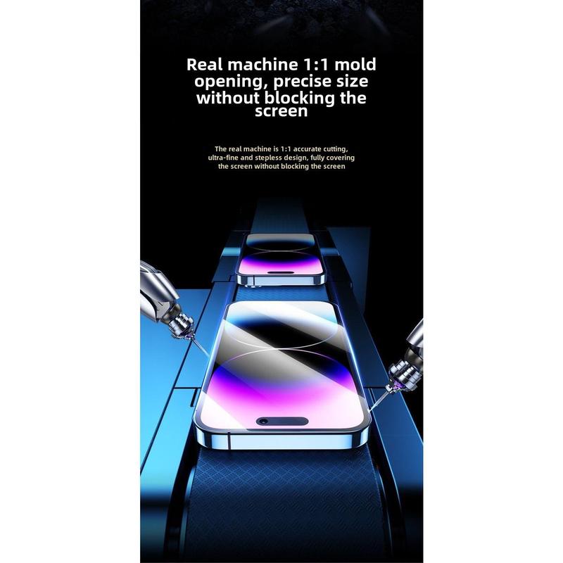 Phim Kính cường lực, Thích Hợp Cho Iphone 16, 15pro Và 14promax, Kho Không Bụi, Miếng Dán Thứ Hai, Phim Điện Thoại Di Động 13 Và 11, Loại Bỏ Bụi, Có Thể Kéo 5