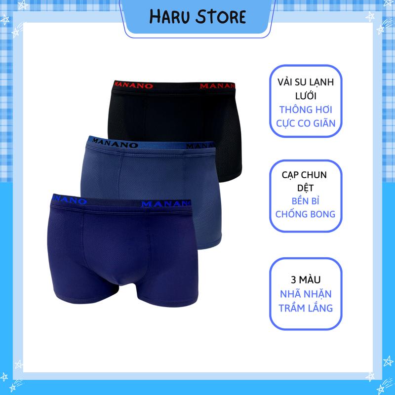 Quần sịp đùi su lạnh lưới sang trọng quần lót nam thông hơi boxer nam 3 màu đen, xanh than, xanh nhạt Quần Boxer Menswear