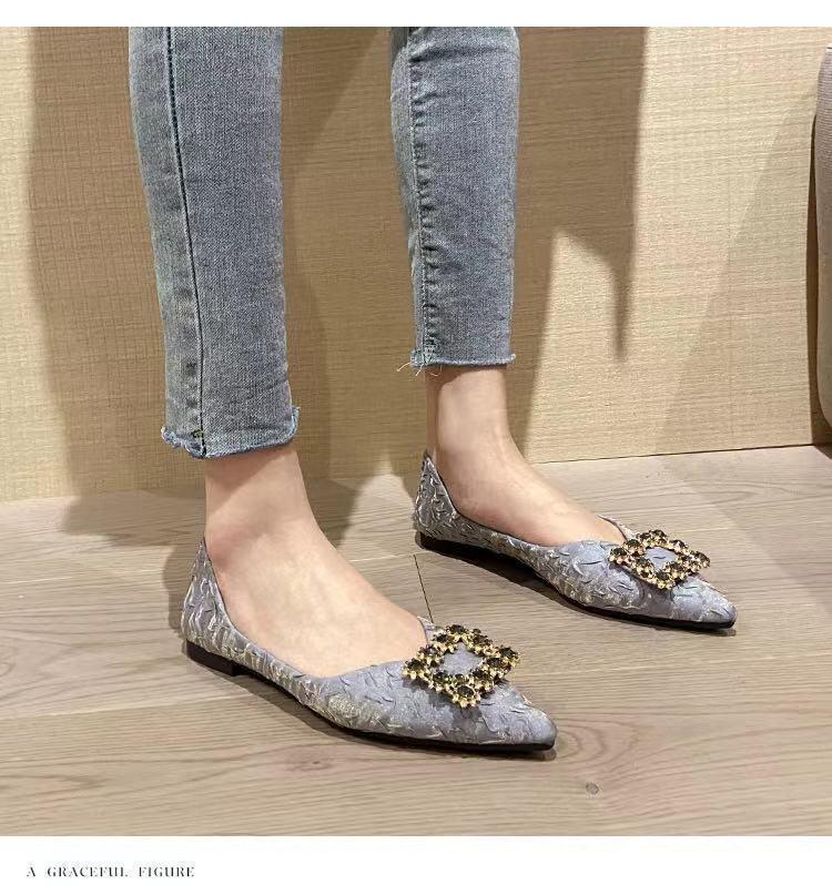 Product Introduction of Pam Kaki Runcing, Kasut Baharu 2022, Untuk Wanita, Serbaguna, Potongan cetek, Pam Tapak Rata, Tapak Lembut, Gaya Wanwan Lei, Kasut Lembut Shoes 19