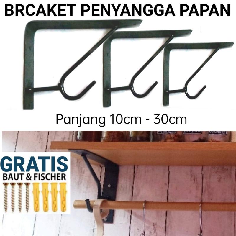 BRACKET / RAK AMBALAN BESI SIKU PENYANGGA / RAK DINDING/GANTUNGAN ...