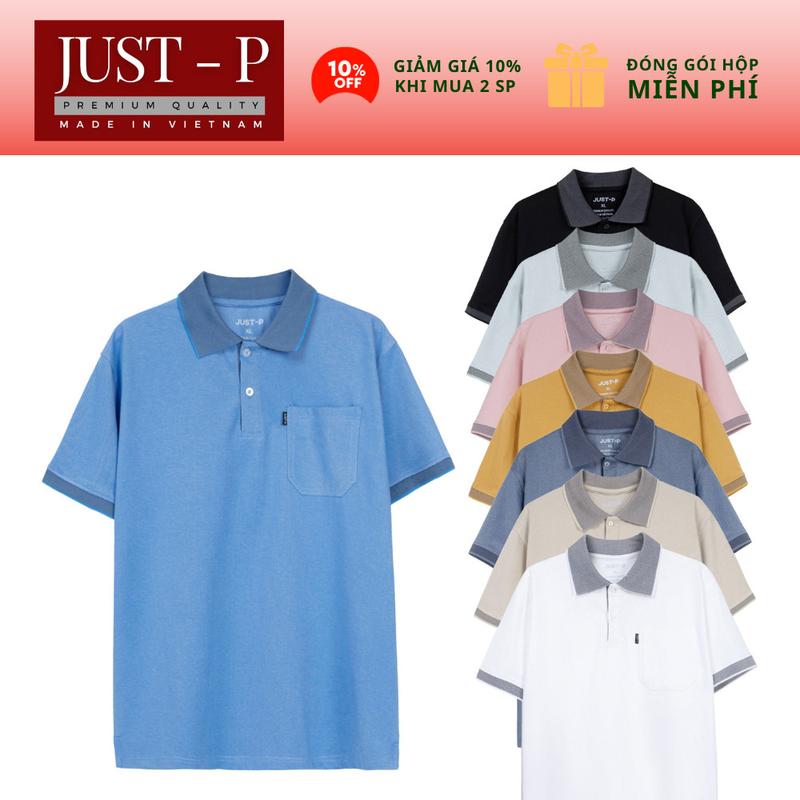 Áo Thun Polo Nam Trung Niên Menswear Có Cổ Có Túi Just-P Chất Cá Sấu Cotton Cao Cấp Nhiều Màu Co Giãn 4 Chiều Thấm Hút Mồ Hôi Có Xẻ Tà Gấu Có Hộp