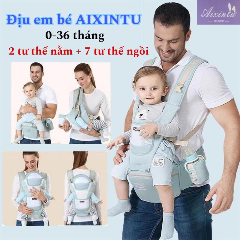 Địu em bé có đỡ cổ chống gù Aixintu ngăn chứa đồ rộng rãi cho bé 0-36 tháng
