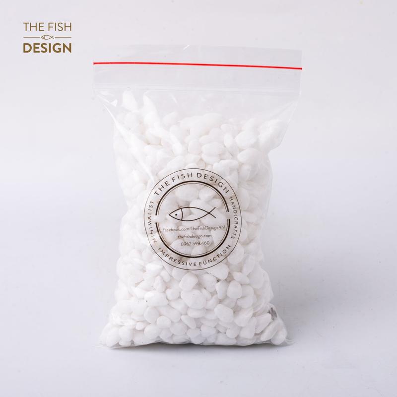 Sỏi trắng trang trí chậu cây 500g | The Fish Design