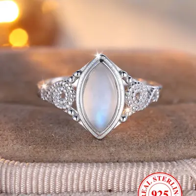 Moonstone Rings For Women, Moonstone Ring Sterling Silver, retailer Moonstone Ring Silver, Girls Silver Moonstone Ring, Gemstone Ring,