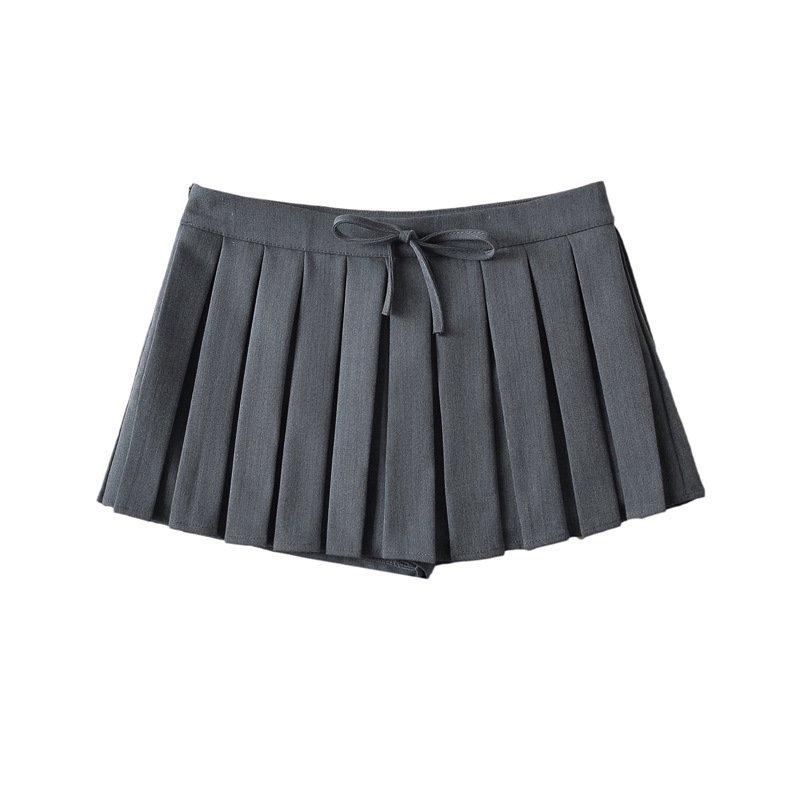 Áo polo thêu nơ mảnh len lông phối chân váy xếp ly cạp cao đính nơ DELIZ - SET PL11 5