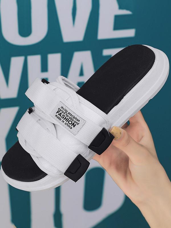 Summer 2024 Women's Fashionable Non-slip Slides, 1 Pair Casual Wide Band Design Slippers for Summer, Beach, Daily Wear, Breathable Comfortable Sports Running Shoes Perfect for Students and Outdoor 0