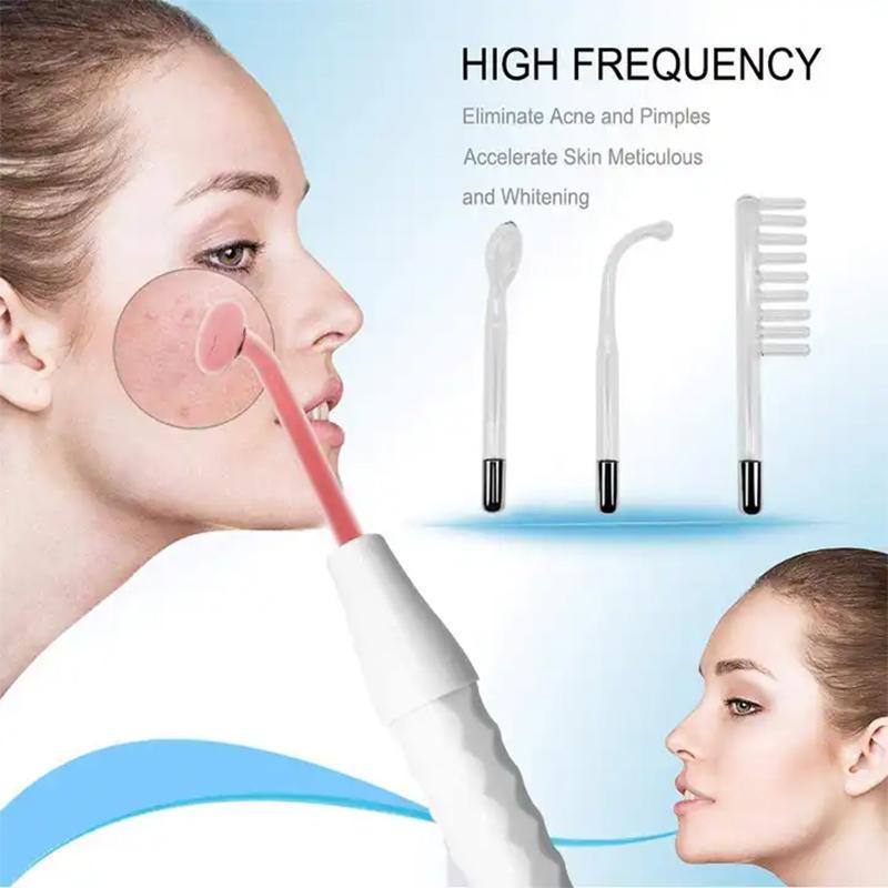 4 in 1 High Frequency Electrode Wand, Comfort Electrotherapy Glass Tube Beauty Device, Facial Skin Care Tool for Women & Men, High Frequency Wand 7