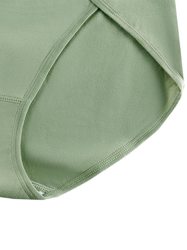 Women's Solid Color High Waist Brief, Soft Comfy Breathable Panty for Daily Wear, Women's Underwear for All Seasons 4