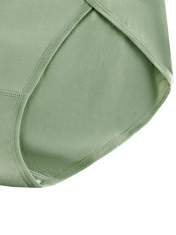 Women's Solid Color High Waist Brief, Soft Comfy Breathable Panty for Daily Wear, Women's Underwear for All Seasons 4
