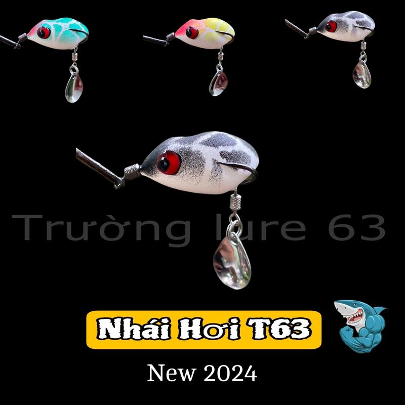 Nhái Hơi T63 Chì Đúc Dễ Xoay Lưỡi Lure Cá Lóc Cực Nhạy Câu Cá Mồi Đi Câu Fishing Bắt Cá