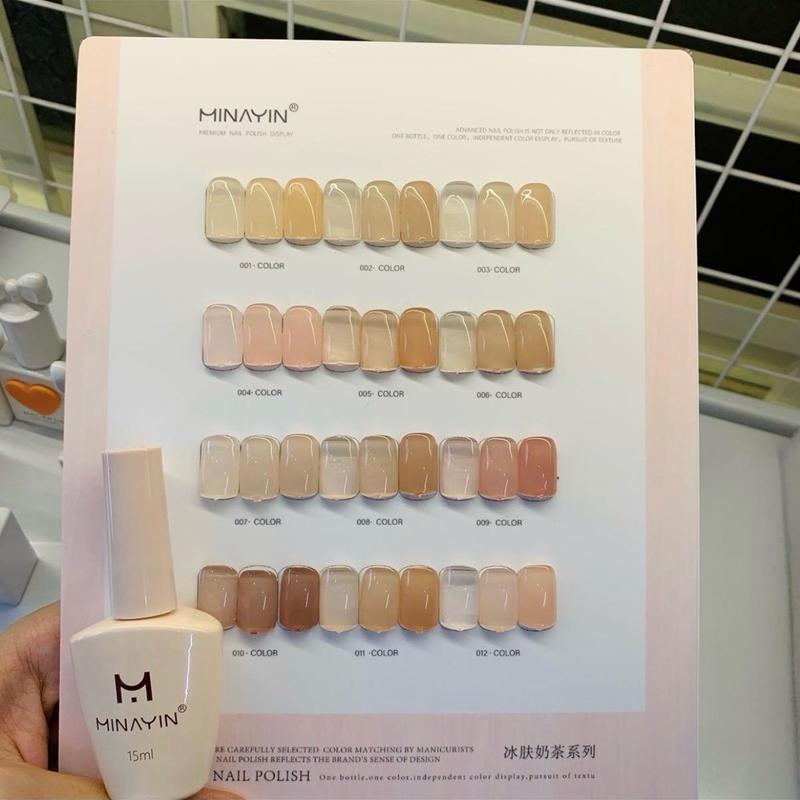 Set sơn thạch Minayin 12 màu đục tông Nude, kèm bảng màu