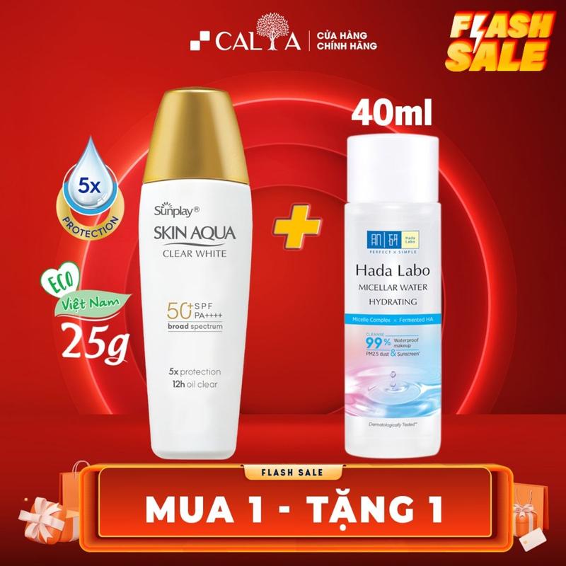 Kem Chống Nắng Sunplay Skin Aqua Kiềm Dầu, Dưỡng Trắng Skin Aqua Clear White SPF50+, PA++++ 25g/55g