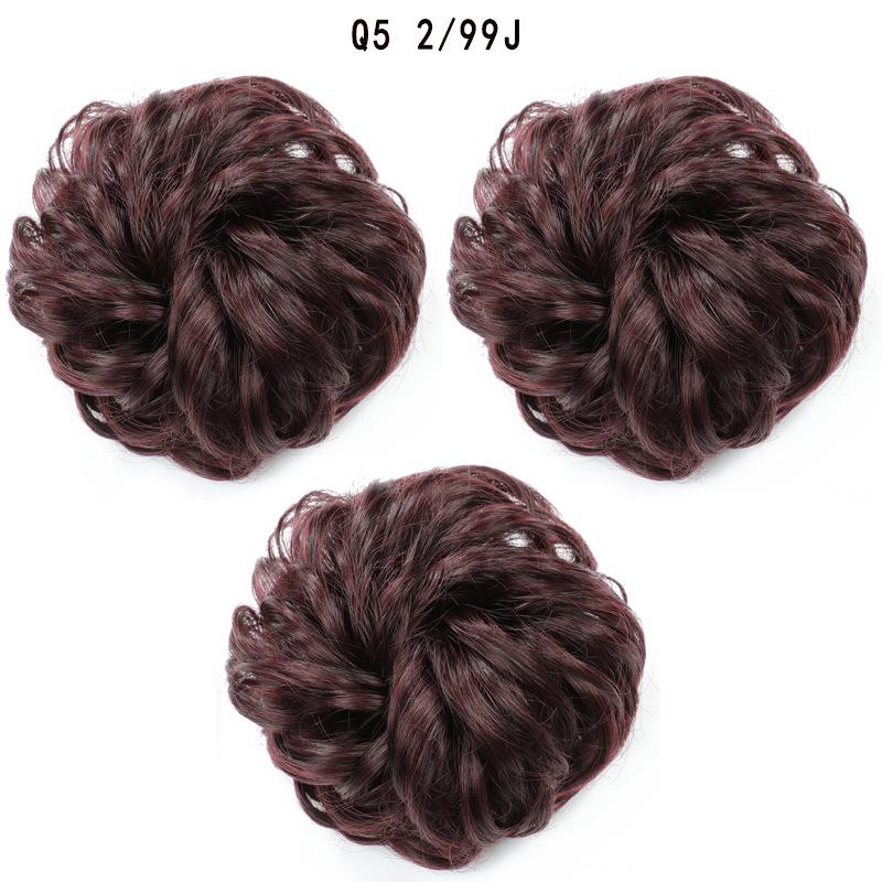 [Hot Sale] Curly Hair Bun Chemical Fiber Wig Hair Bag Female European and American Fluffy Natural Bun Updo Hair Bag Hair Ring Bud 6