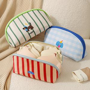 New ins cute cartoon underwear bag three-in-one large-capacity portable storage bag large opening partition storage bag