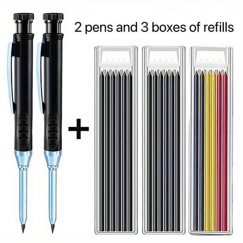 Automatic Pencil Set, 5 Counts/set Including 2 Counts Pencil & 3 Counts Lead Refill,  Mechanical Pencil for Woodworking, Architecture, Drawing 6