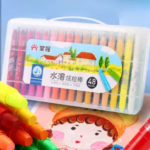 Grasp Krayon Anak 48 Warna Non Toxic & Water Soluble - Mudah Dibersihkan dari Kain Aman untuk Balita - Set Mewarnai Lengkap