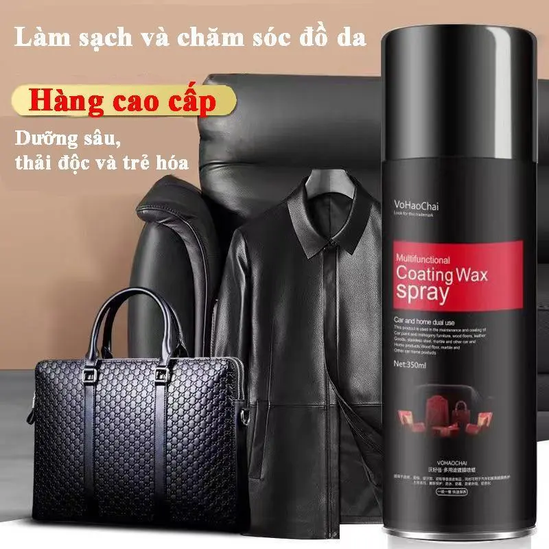 Chai xịt sạch và làm bóng giày đồ da, túi ví, áo, ghế da giúp vệ sinh, dưỡng ẩm chống mốc