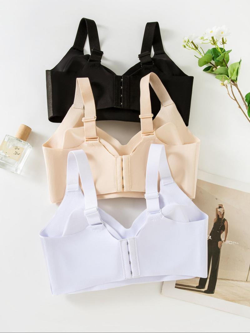 Product Introduction of Women's Solid Wireless Bra, Adjustable Strap Bra, Soft Comfy Breathable Lingerie for All Seasons 2